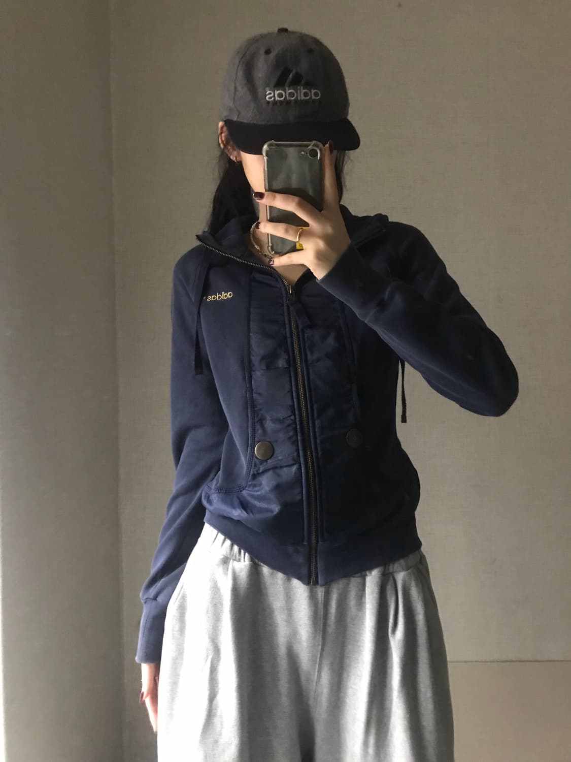 아디다스 네이비 슬림핏 후드집업 상품이미지3