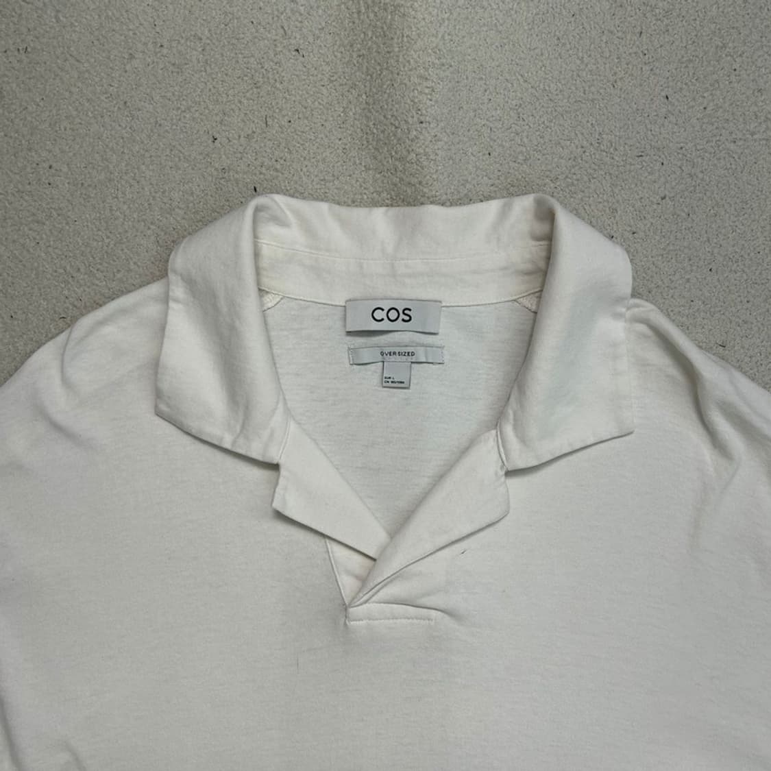 COS 오버핏 무지 스텐 카라 7부 티셔츠 L 상품이미지4
