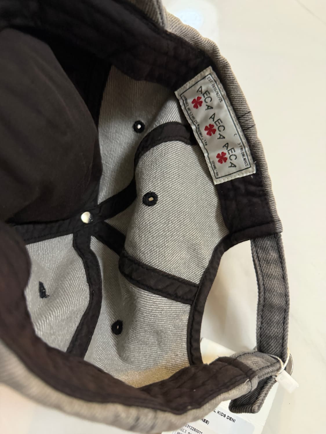 에이카화이트 에이카 메탈 키즈 데님 캡-그레이 상품이미지3