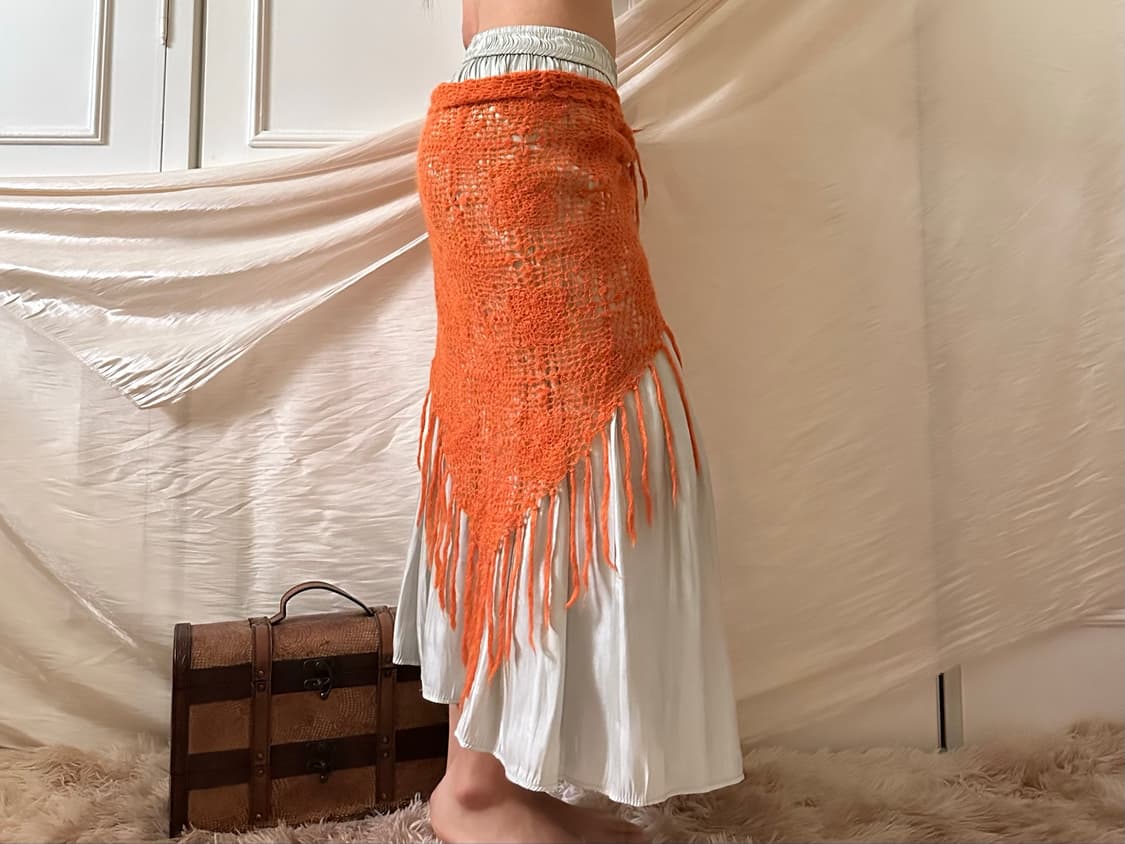 Orange Sunburn Fringe Scarf 상품이미지2