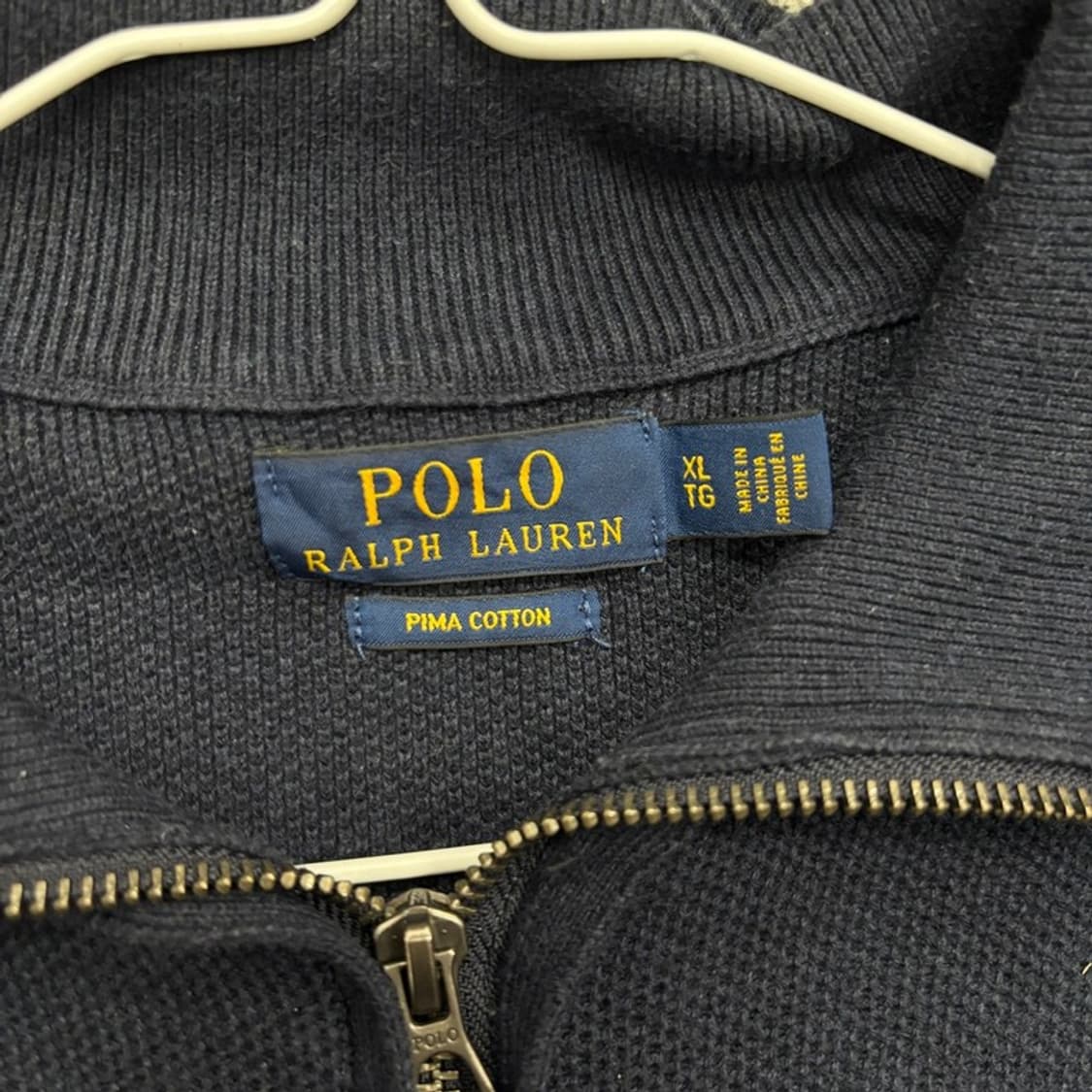 폴로 랄프로렌 자수로고 피마코튼 반집업 니트 XL P00010 상품이미지3