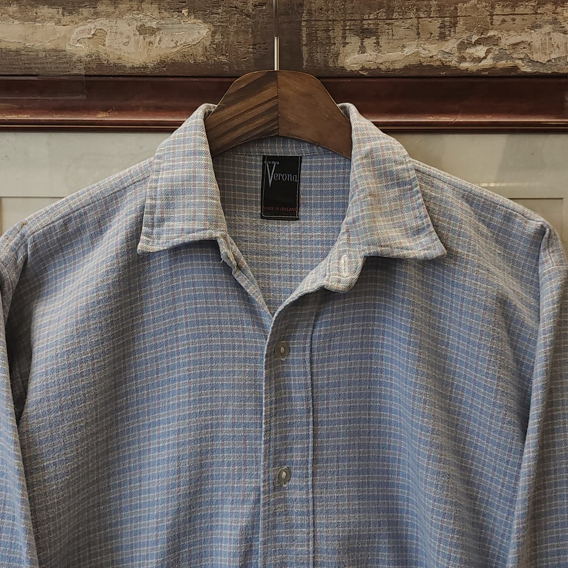 60s 프랑스 워크셔츠 스카이 블루 롱 튜닉 셔츠 프렌치 셔츠 L 상품이미지3