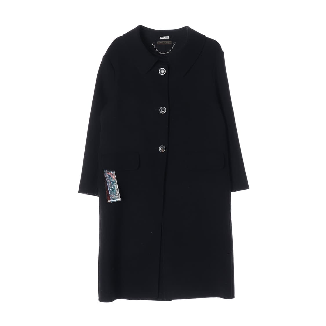 미우미우 울100% 싱글 롱 코트 블랙 상품이미지1