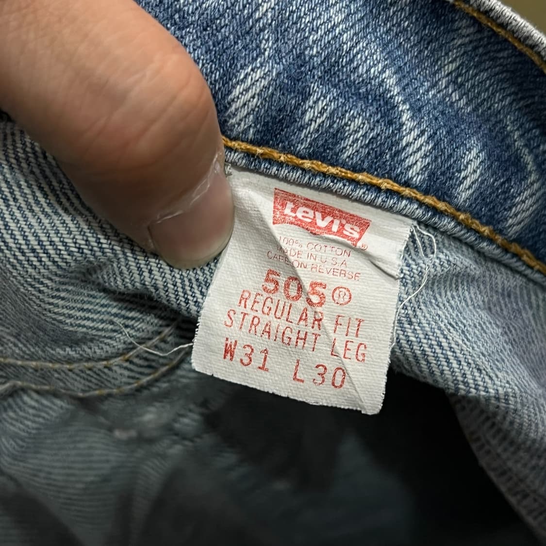  USA 리바이스 505 오렌지 블랭크탭 데님팬츠 y13616 상품이미지8