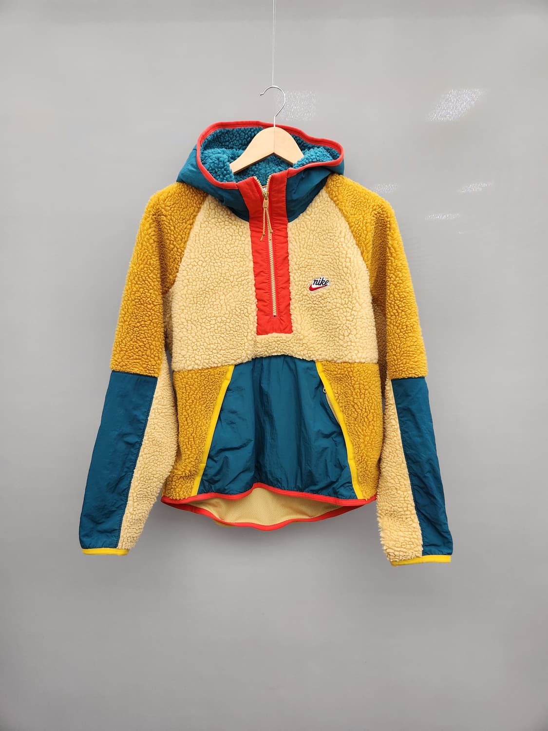 나이키 스우시 헤리티지 셰르파 후리스 풀오버 아노락 반집업 상품이미지1