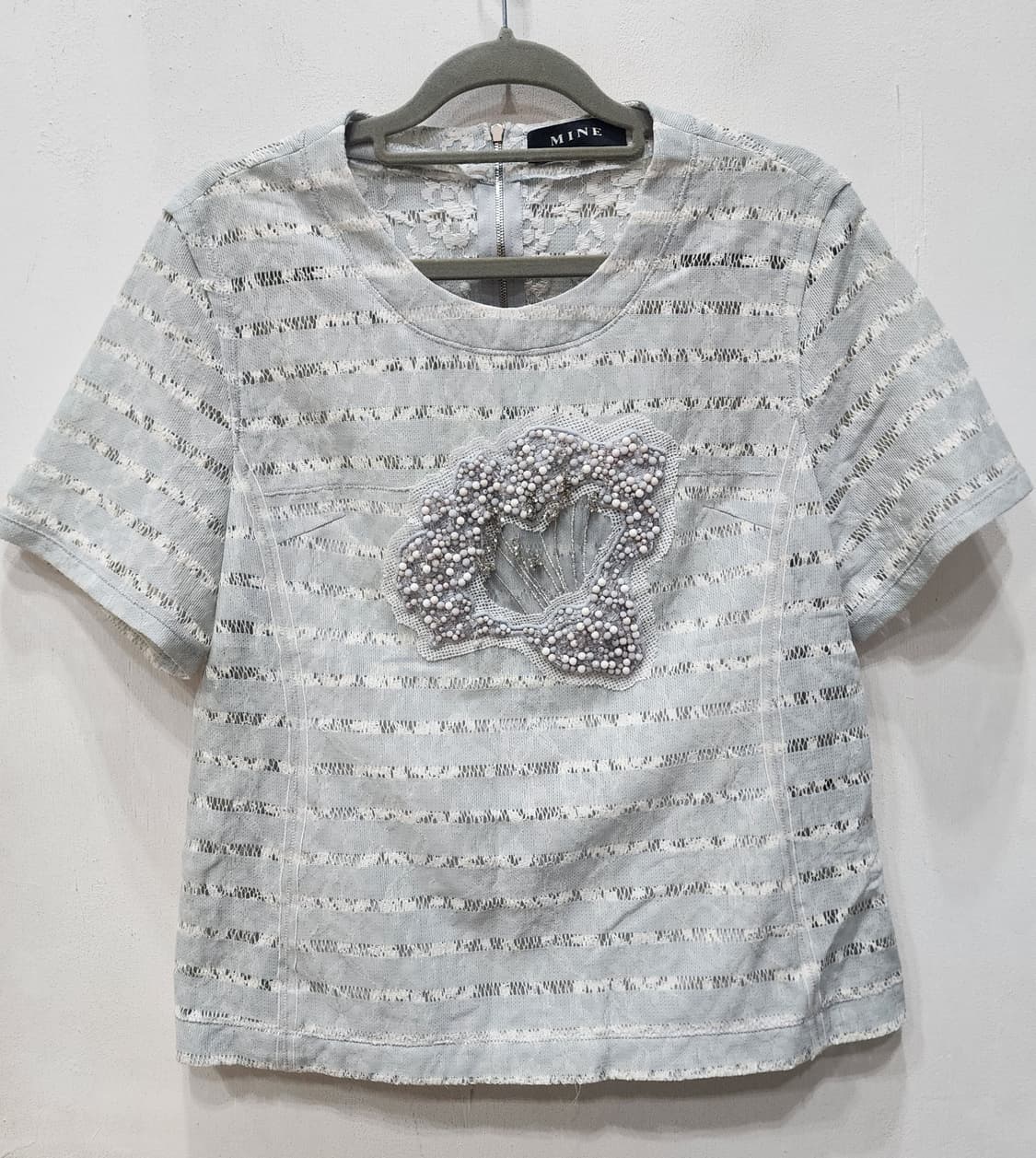 MINE 펀칭 반팔 블라우스 55~55반 상품이미지1