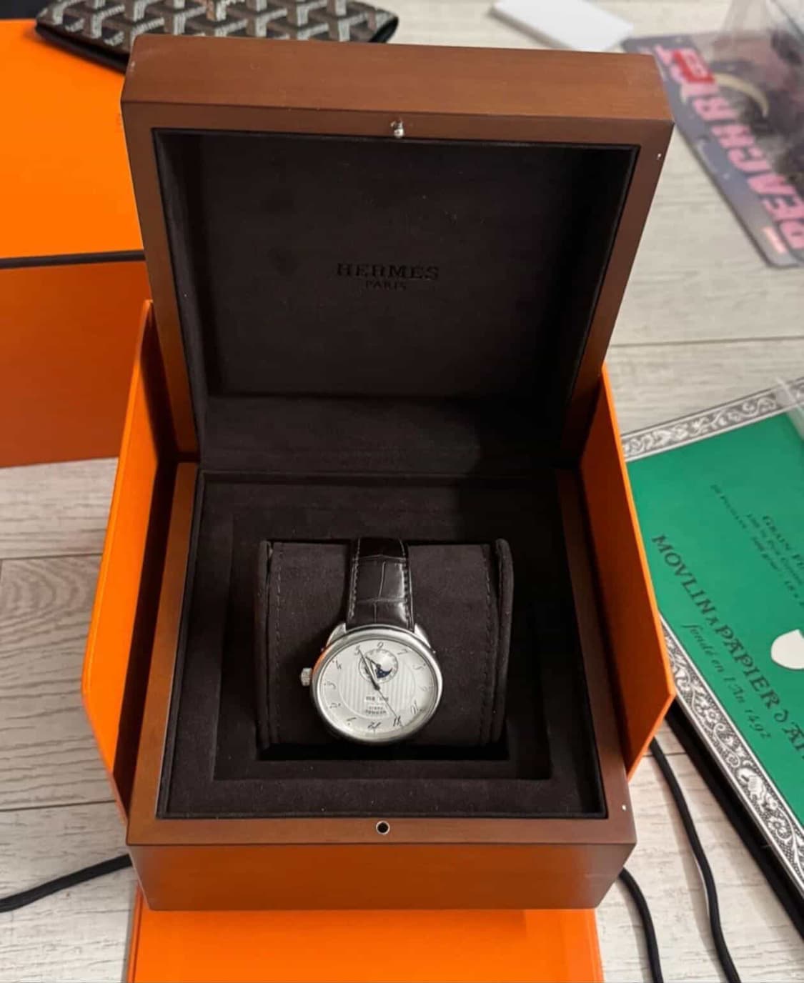 에르메스 아쏘 그랑 룬 43mm 문페이즈 시계 화이드 다이얼 상품이미지6