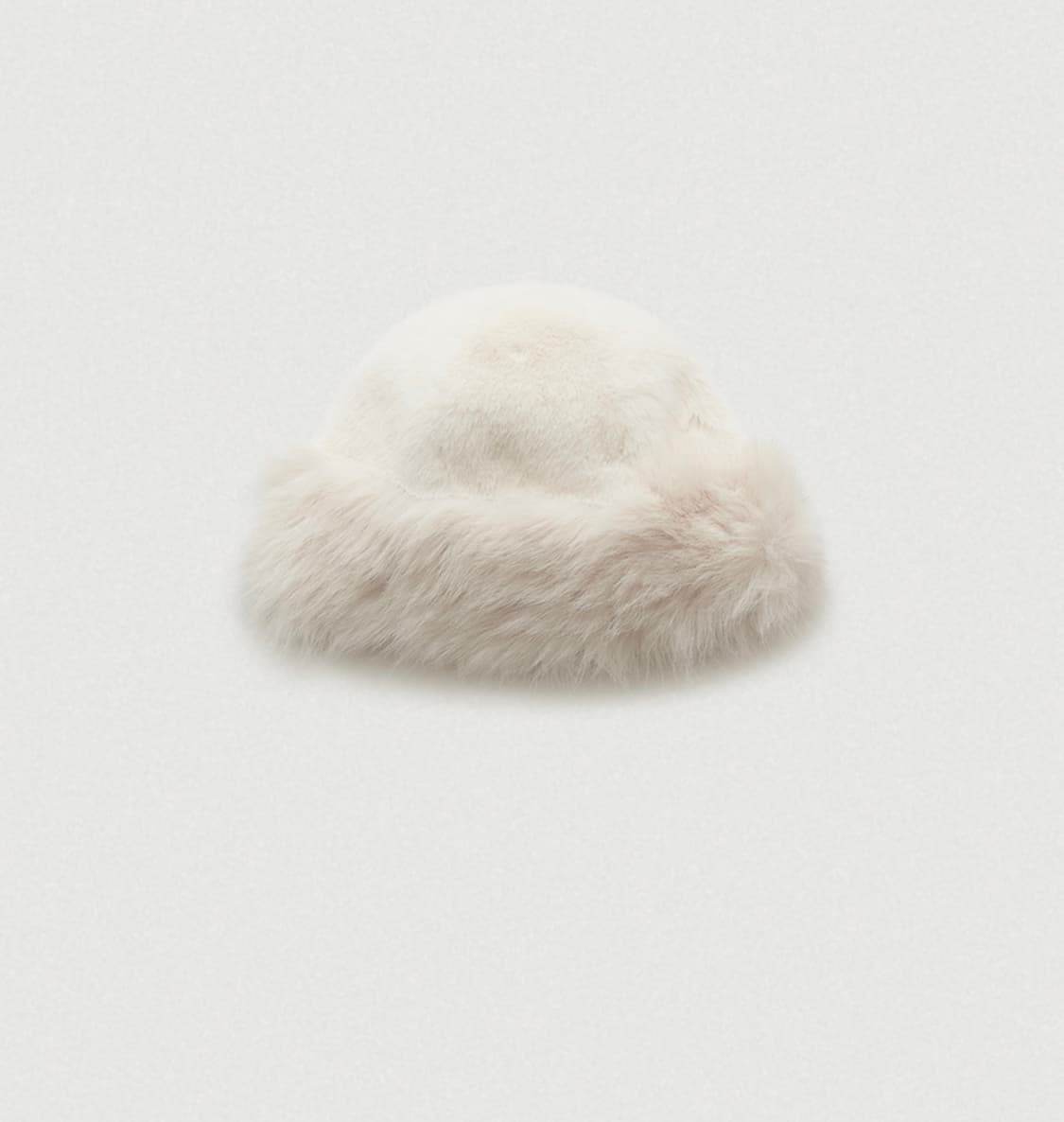 더바넷  Marron faux fur hat_Ivory 상품이미지1