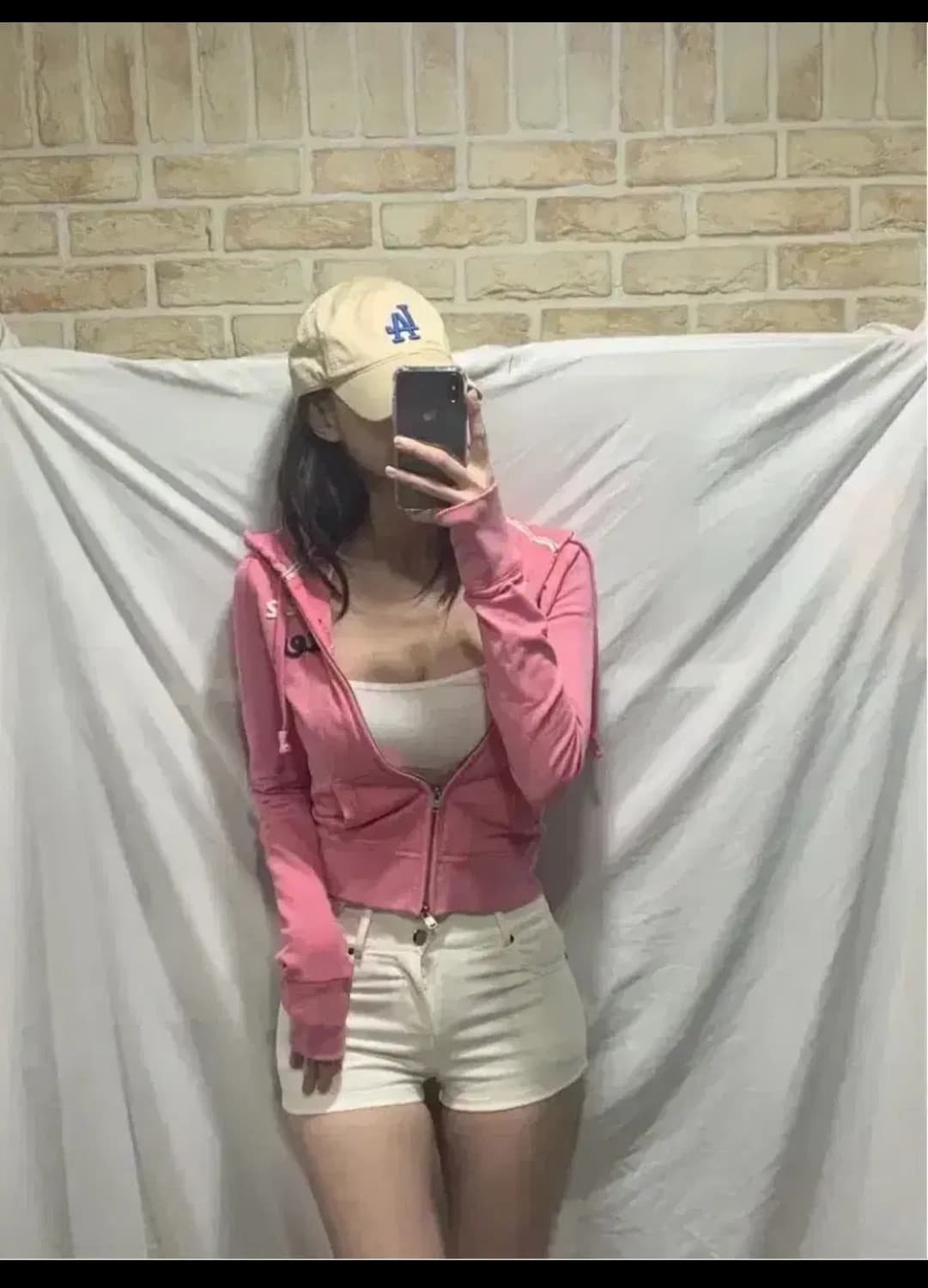 홀리스터 후드집업,S,핑크 상품이미지3