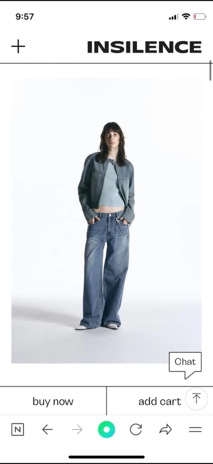 INSILENCE 인사일런스 와이드 데님 팬츠 M 상품이미지3