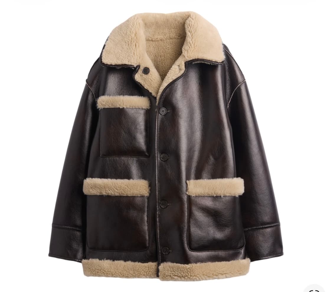 새상품) 갭 x 샌디리앙 콜라보 비건 레더 무스탕 상품이미지1