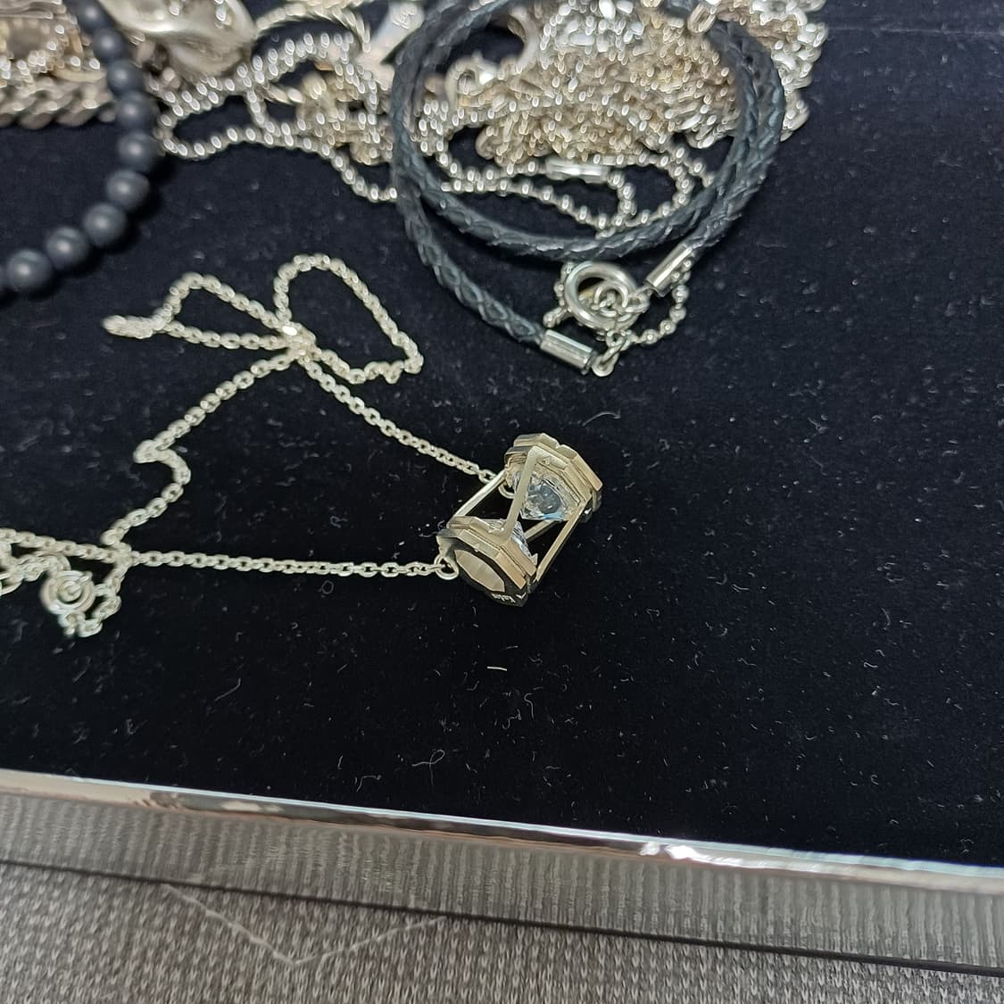 KUDOS 쿠도스 모래시계 목걸이 라지사이즈 기본형 화이트 50cm 상품이미지1