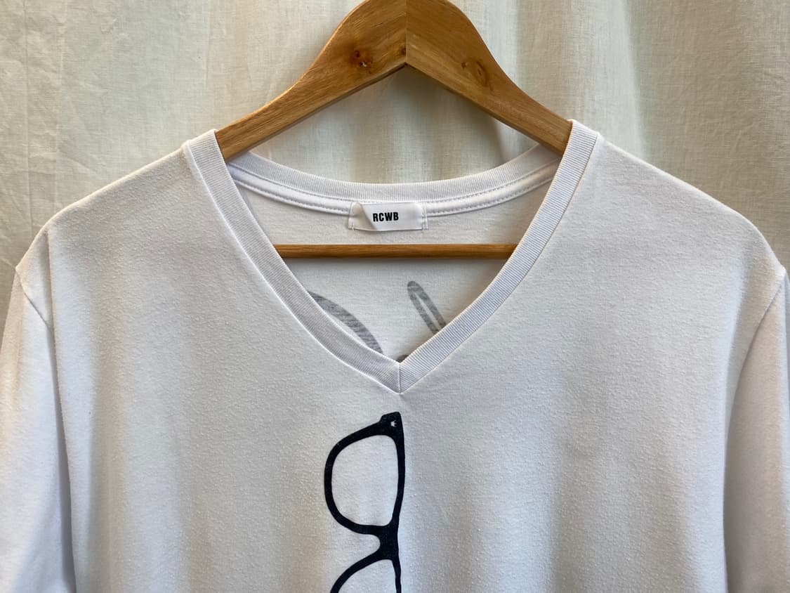 RXWB 브이넥 화이트 반팔티셔츠(XL) 상품이미지3