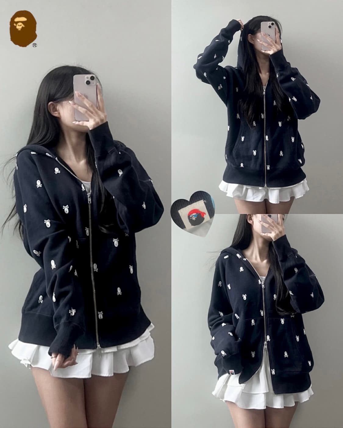 베이프 파이렛 스컬 후드집업 상품이미지1