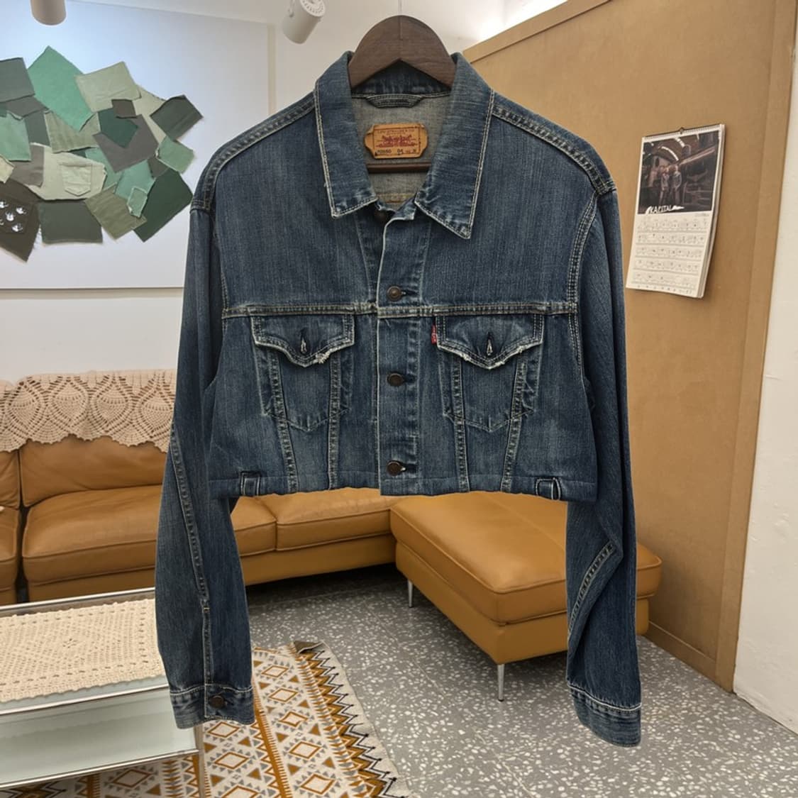 리바이스 70550 빈티지 커스텀 크롭 데님 자켓 M C10586 상품이미지3