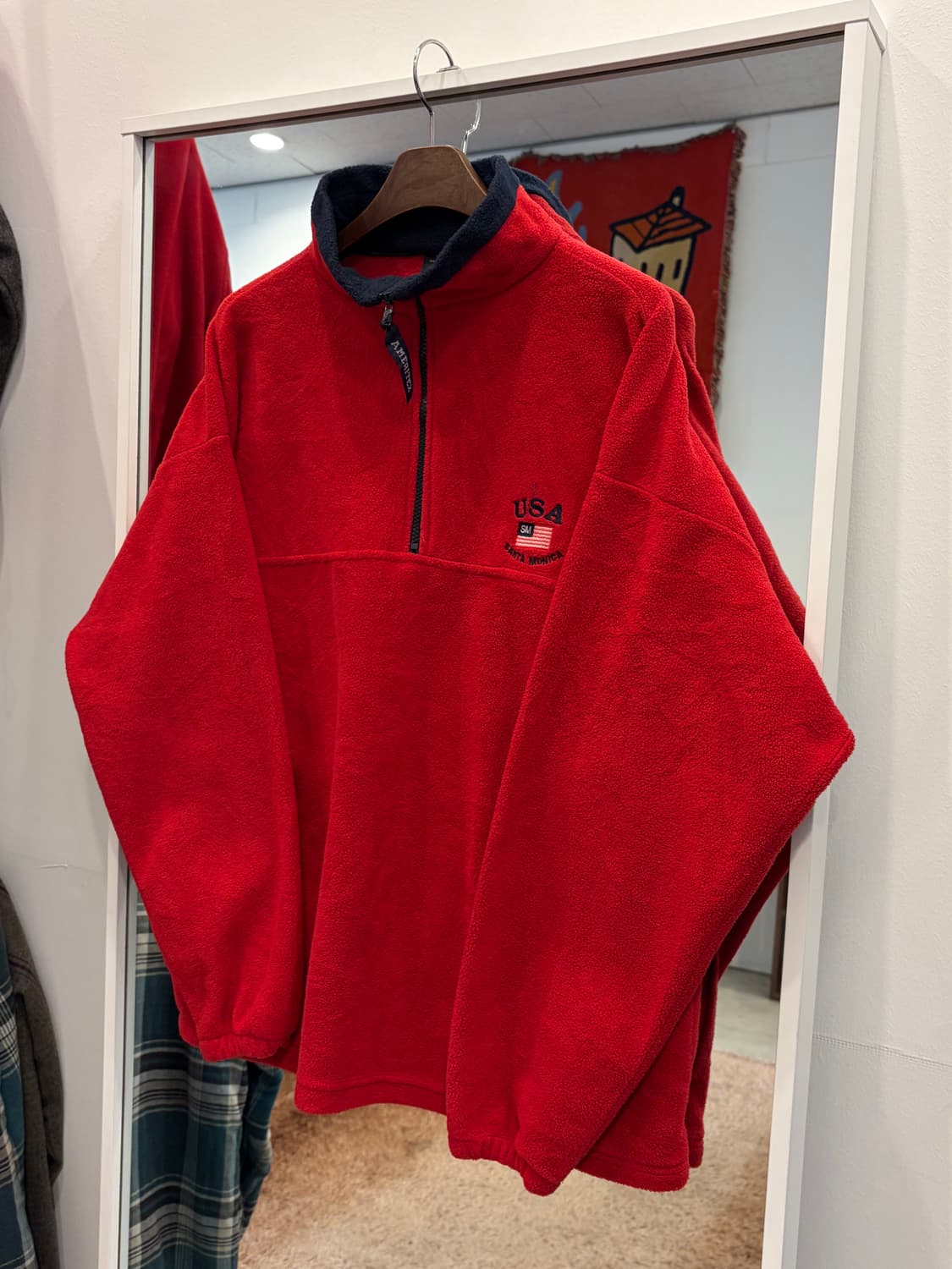 90s Vtg 빈티지 USA 하프넥 쿼터 집업 플리스 (USA) 상품이미지1