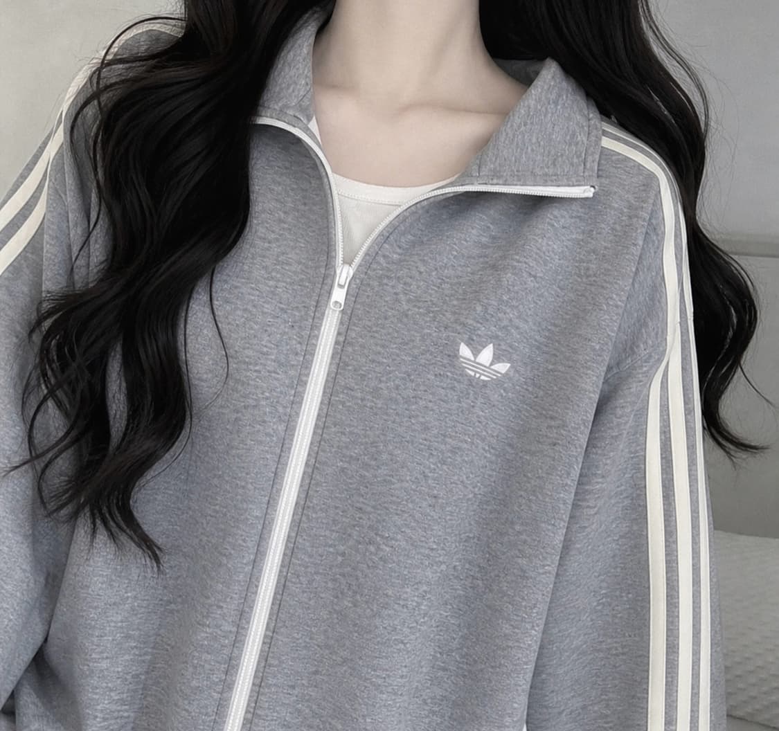 아디다스 파이어버드 스케이트보딩 그레이 져지 집업 트랙탑 상품이미지1