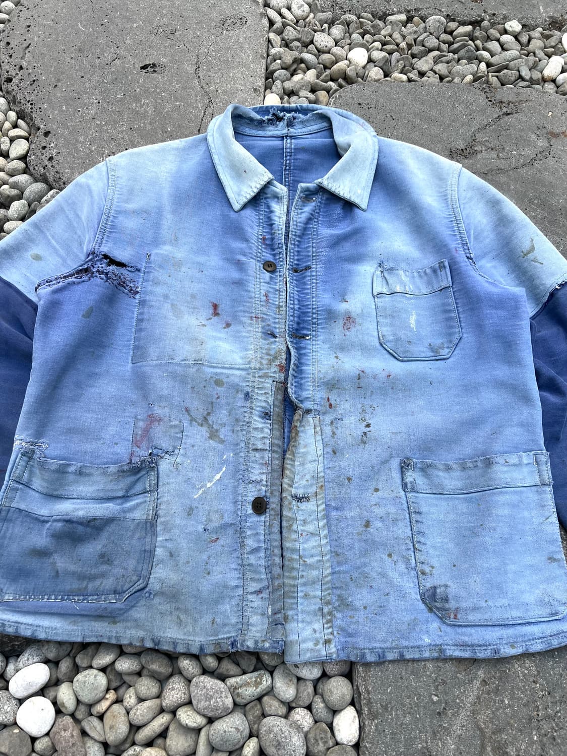 1950s HARD FADED WASHING 몰스킨 프렌치워크자켓 상품이미지3