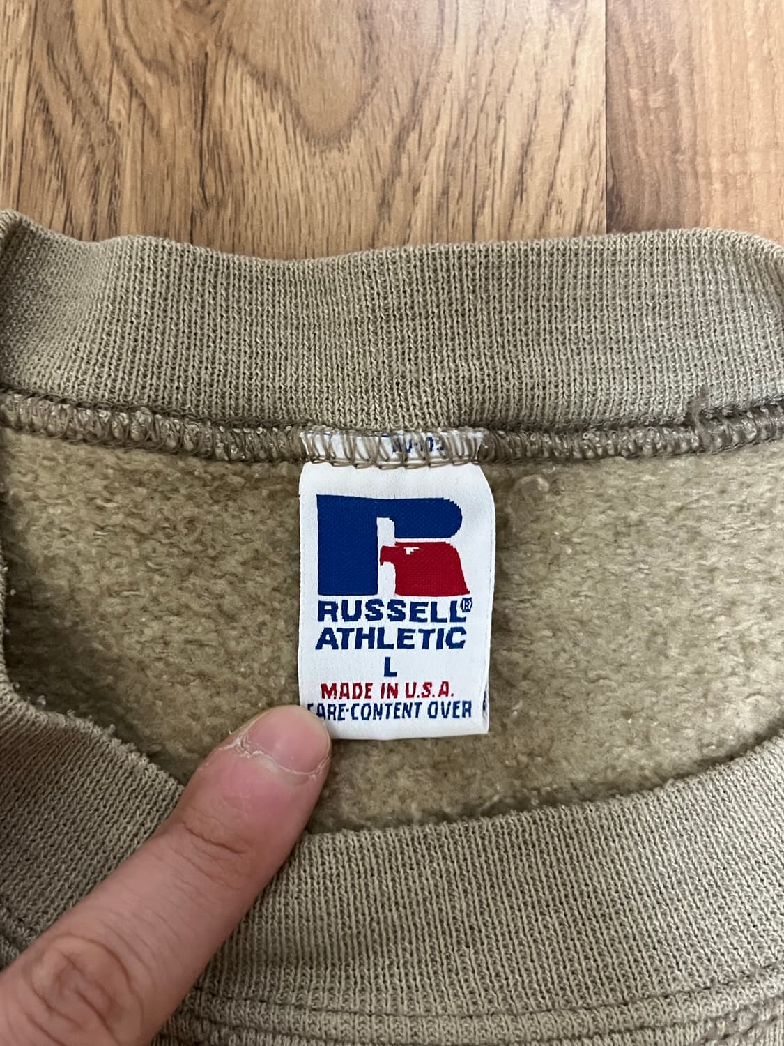 90s 빈티지 러셀 스웻셔츠 탄 L made in usa 상품이미지2