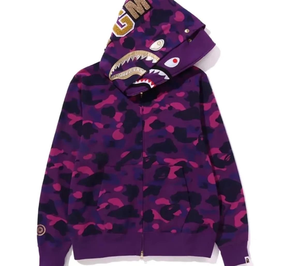 베이프 더블샤크후드 퍼플 보라 새상품 상품이미지1