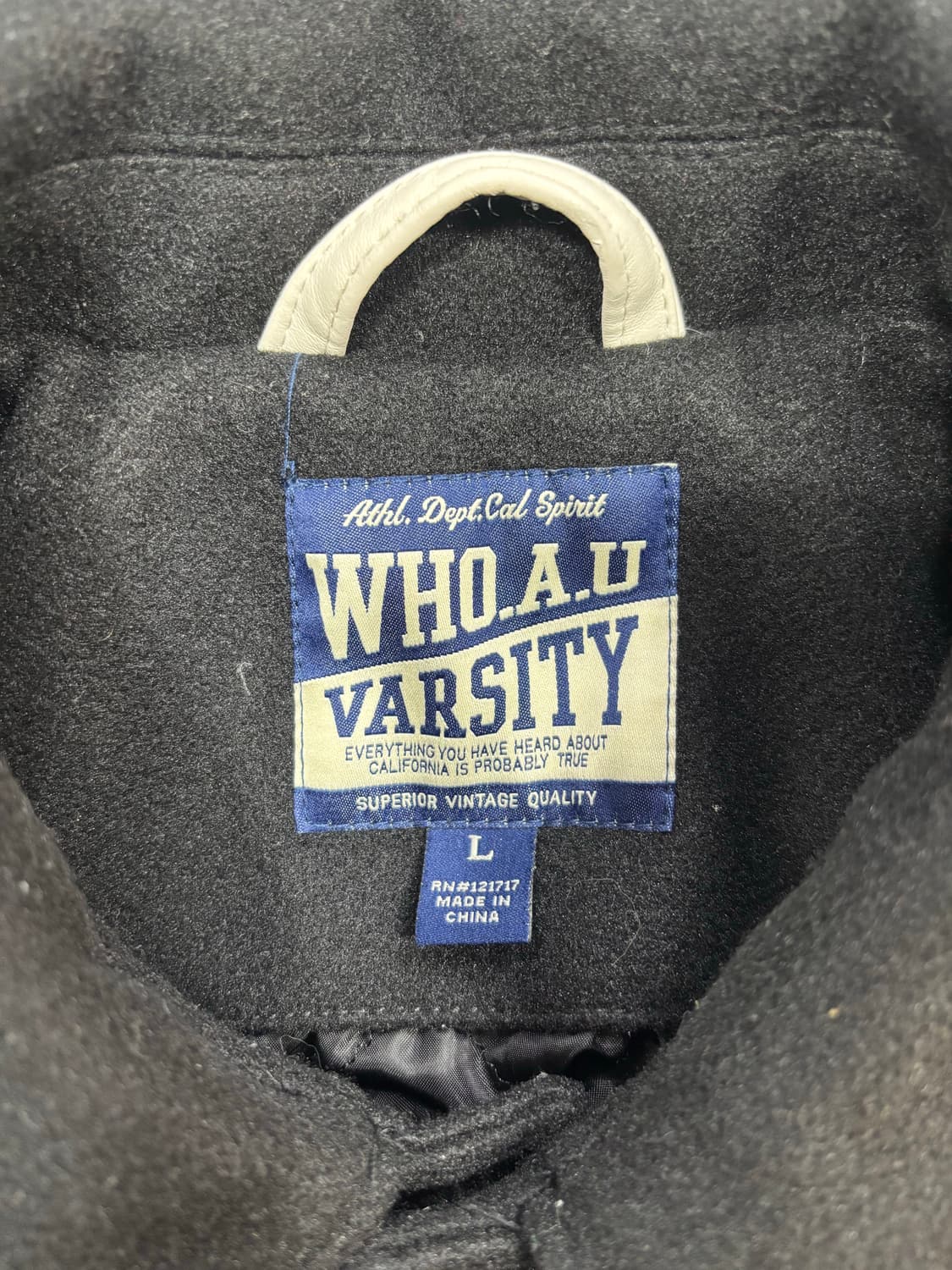 WHO.A.U 바시티 자켓 블랙 L 상품이미지6