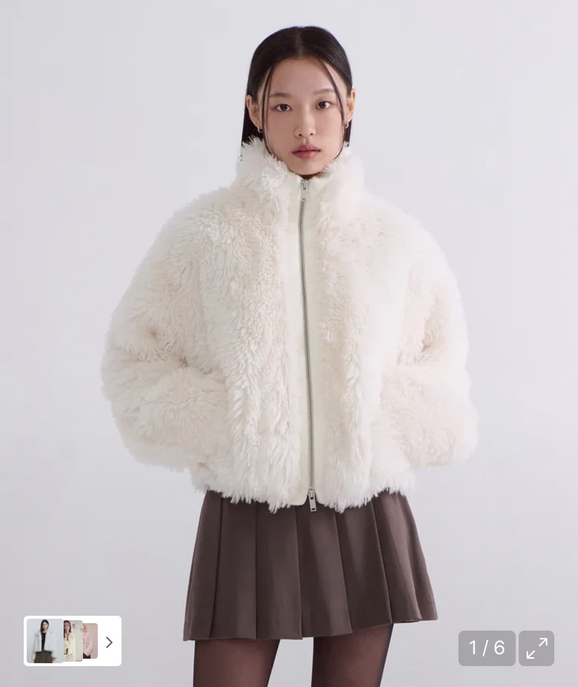 무탠다드 우먼 퍼 집업 재킷 상품이미지1