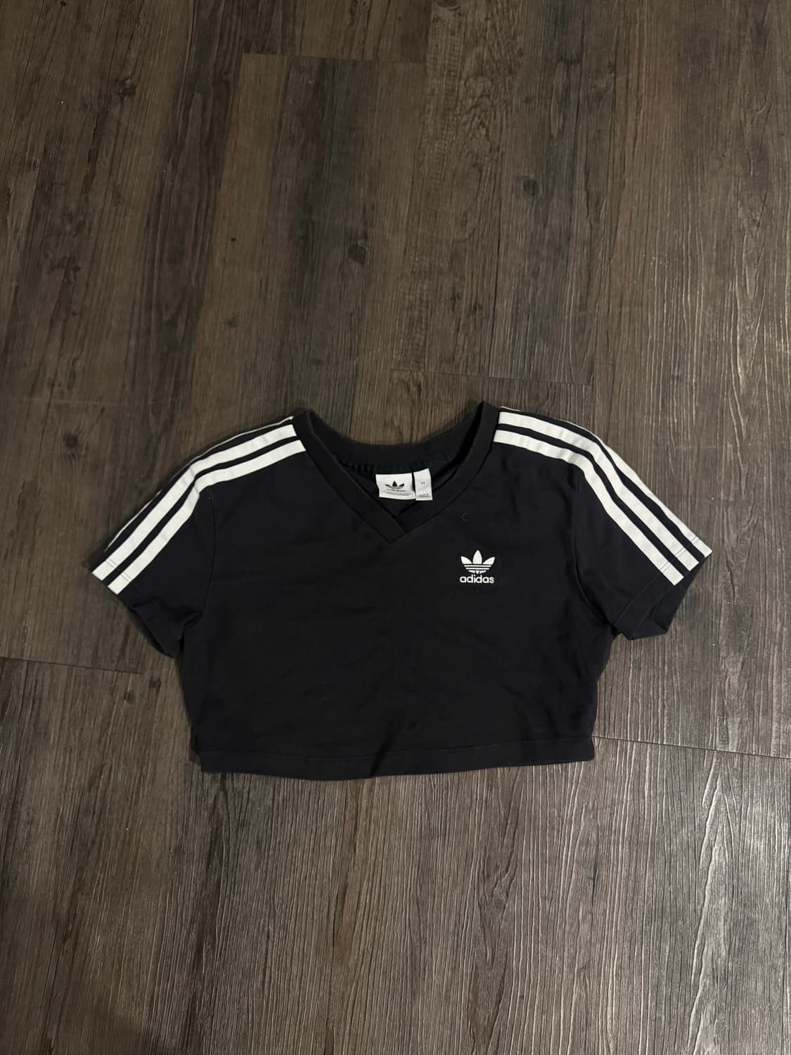 아디다스 제니 크롭 반팔티 블랙 xs DV2622 상품이미지1