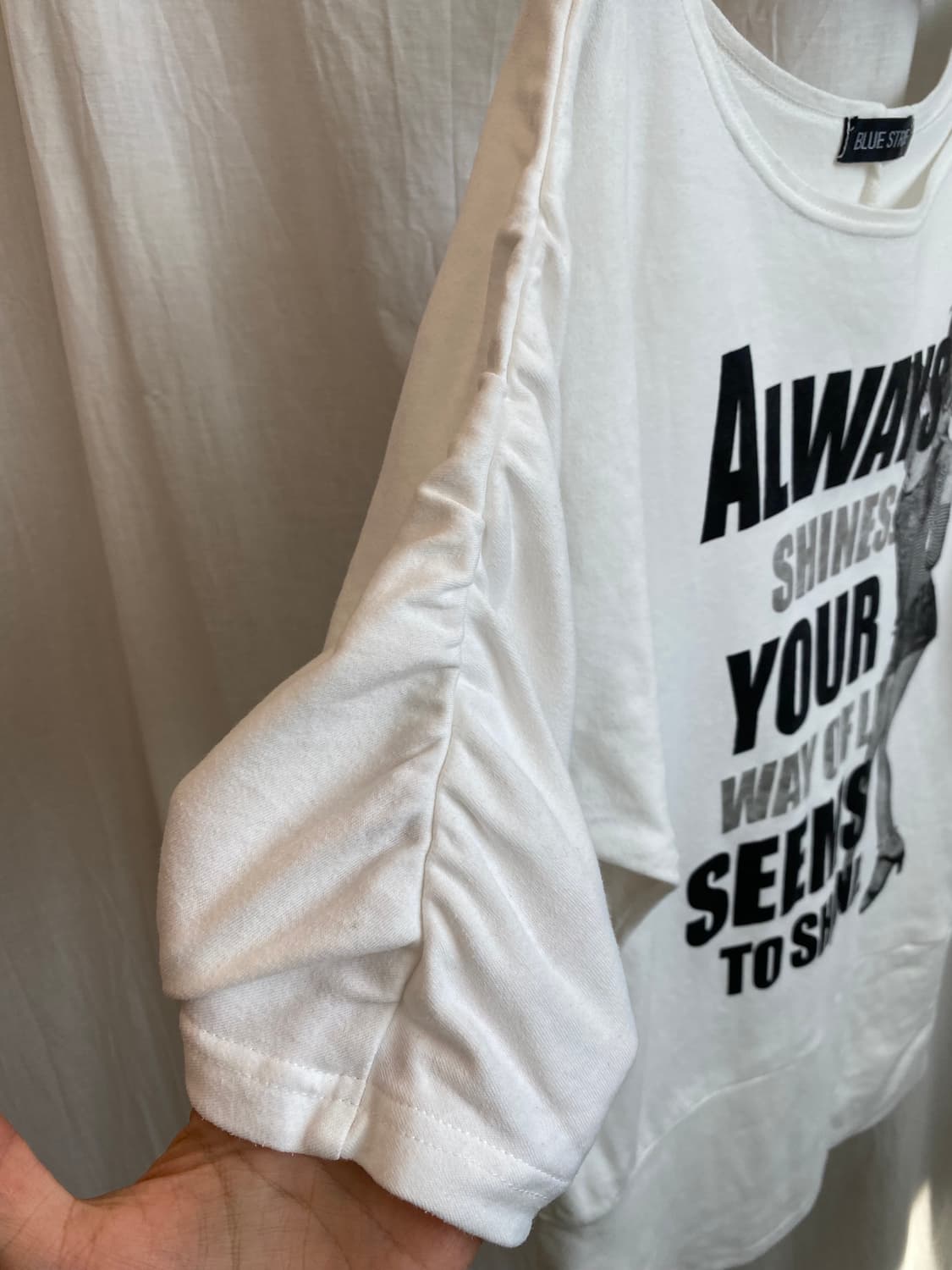 BLUE STRIVE Y2K프린팅 셔링반팔탑(L) 상품이미지8