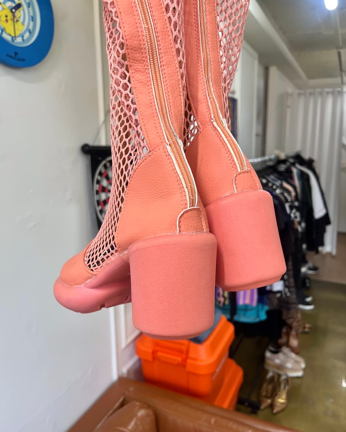 Italian Vtg Lace-up Mesh Rubber Boots 상품이미지7