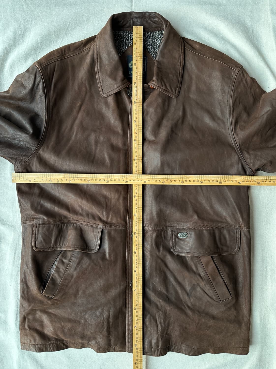 라코스테 90s 양가죽 레더 하프코트 110 오버핏 상품이미지10