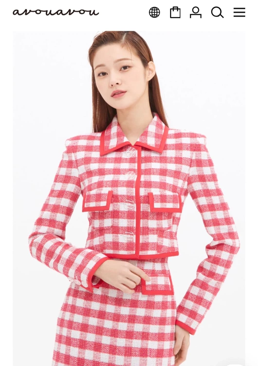 아보아보 트위드 셋업 1사이즈 (김유정 배우 착용) 상품이미지2