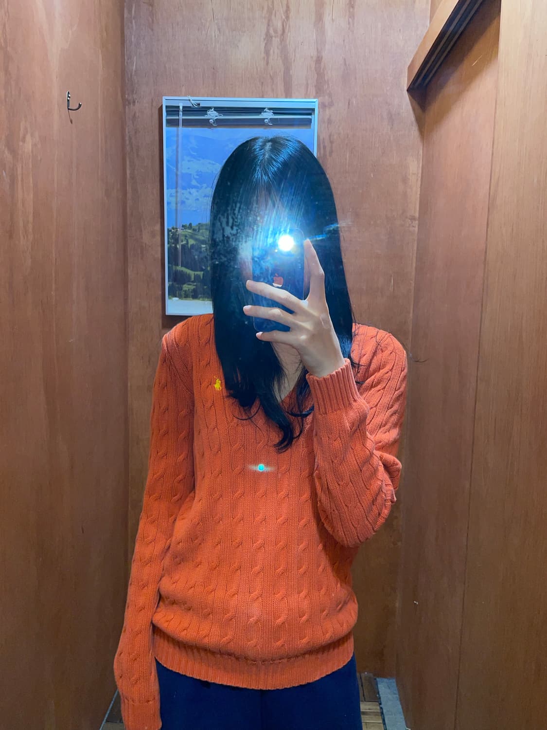 (M) POLO 폴로 랄프로렌 스포츠 케이블 브이넥 니트 상품이미지1