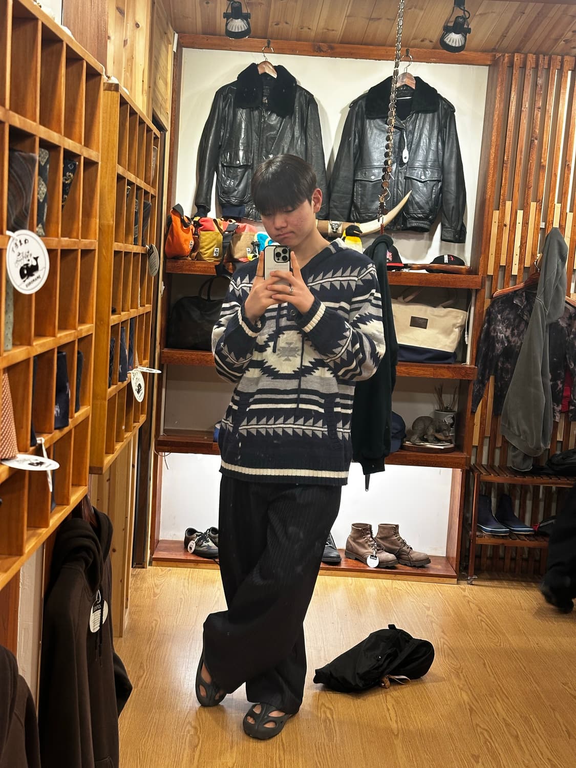 노르딕 니트 후드 상품이미지1
