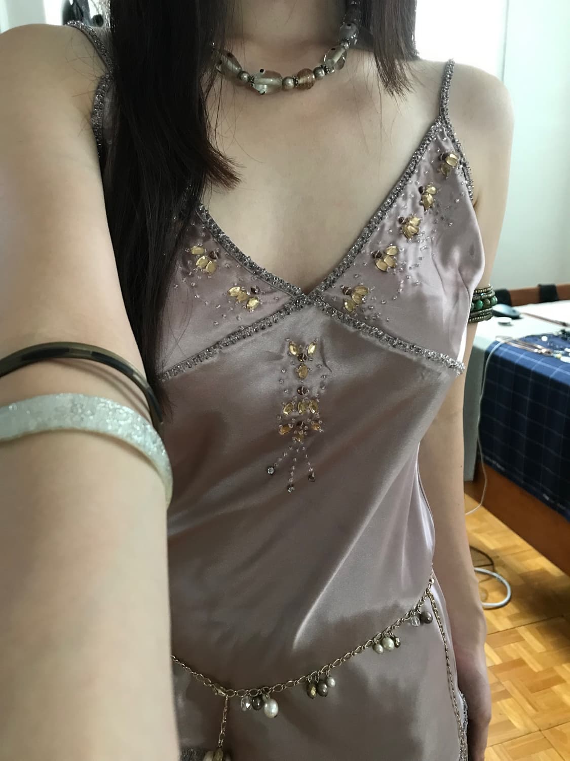 vintage beads sleeveless 상품이미지2
