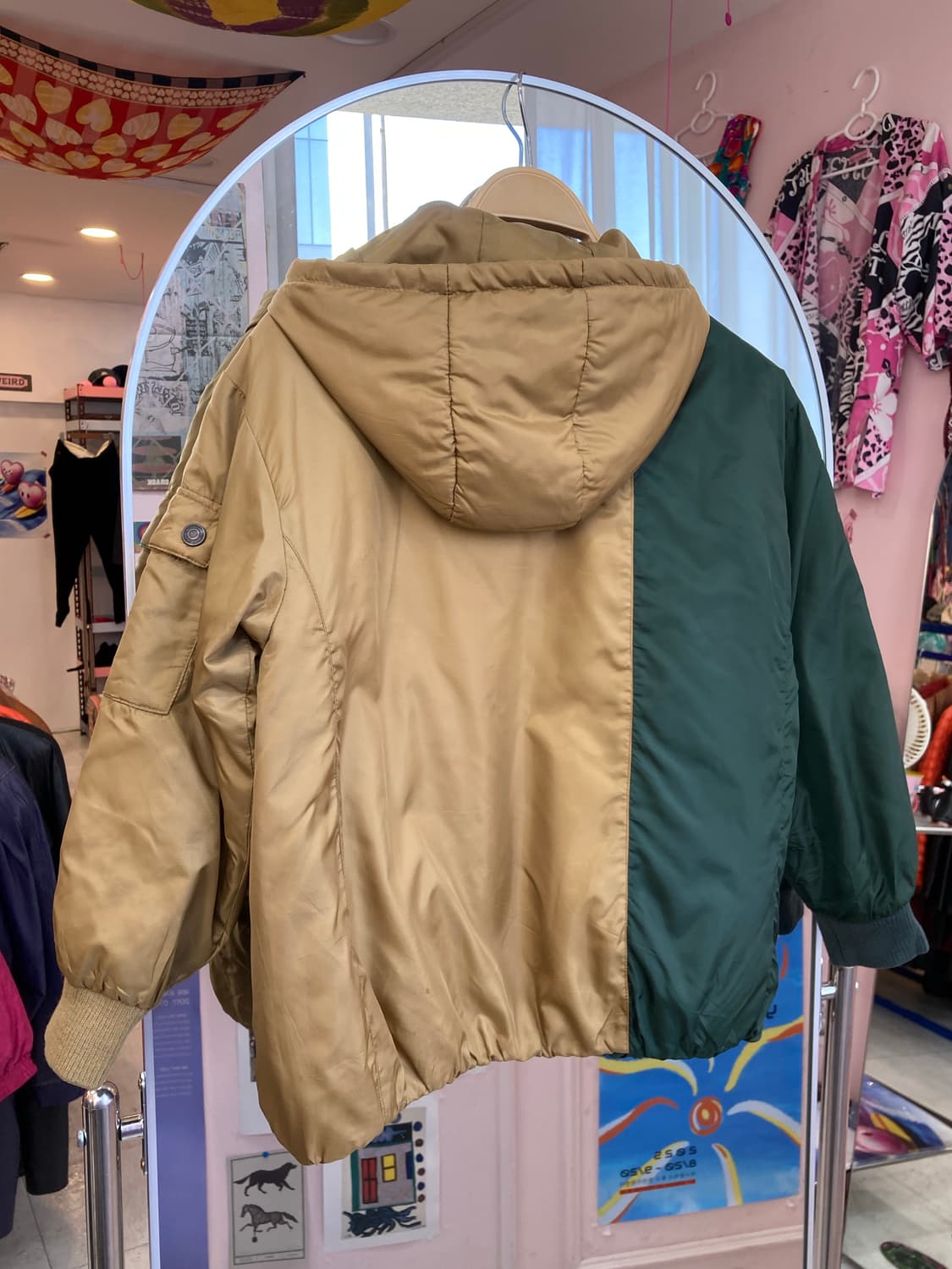 카키브라운 하프 패딩 상품이미지4