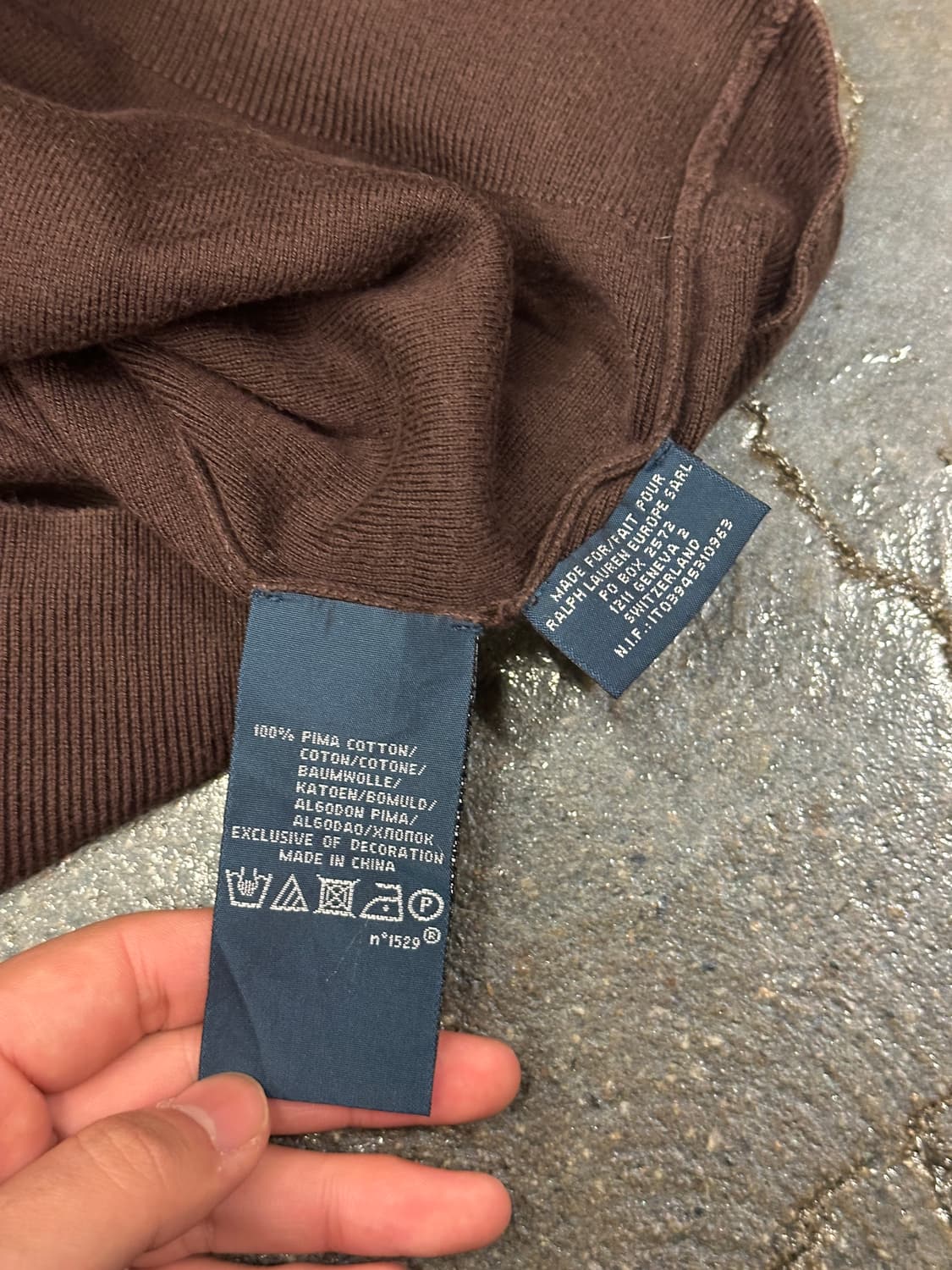 폴로 랄프로렌 초콜릿브라운 브이넥 니트 S 상품이미지6