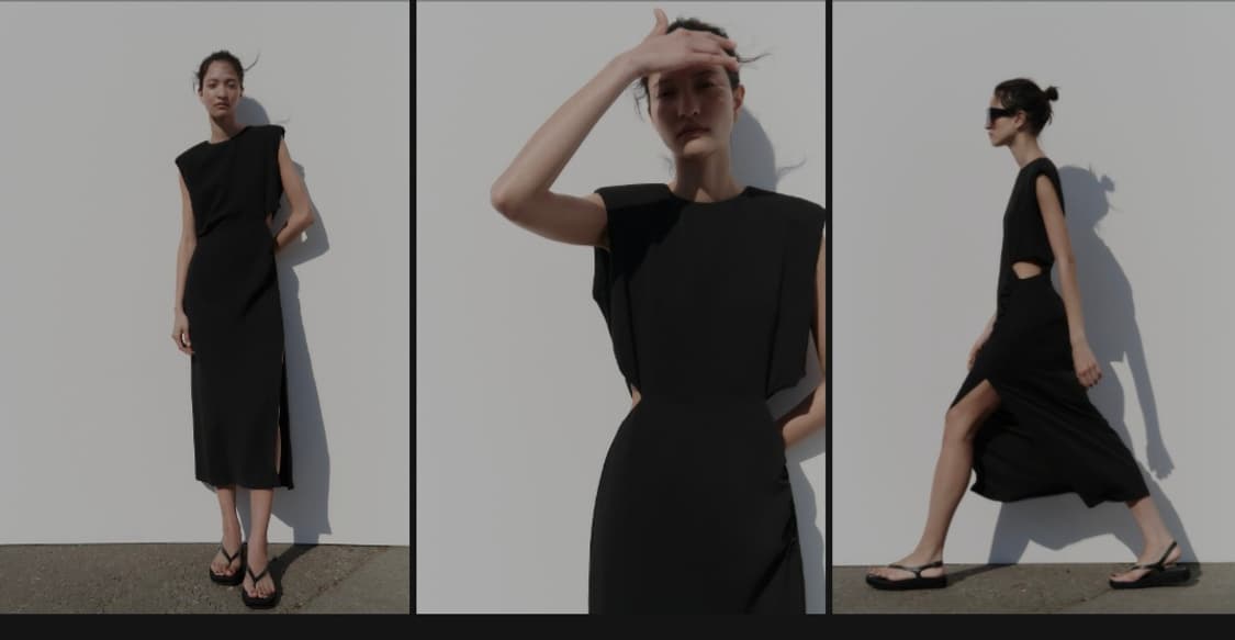 택달린새상품 자라컷아웃 롱원피스 상품이미지2