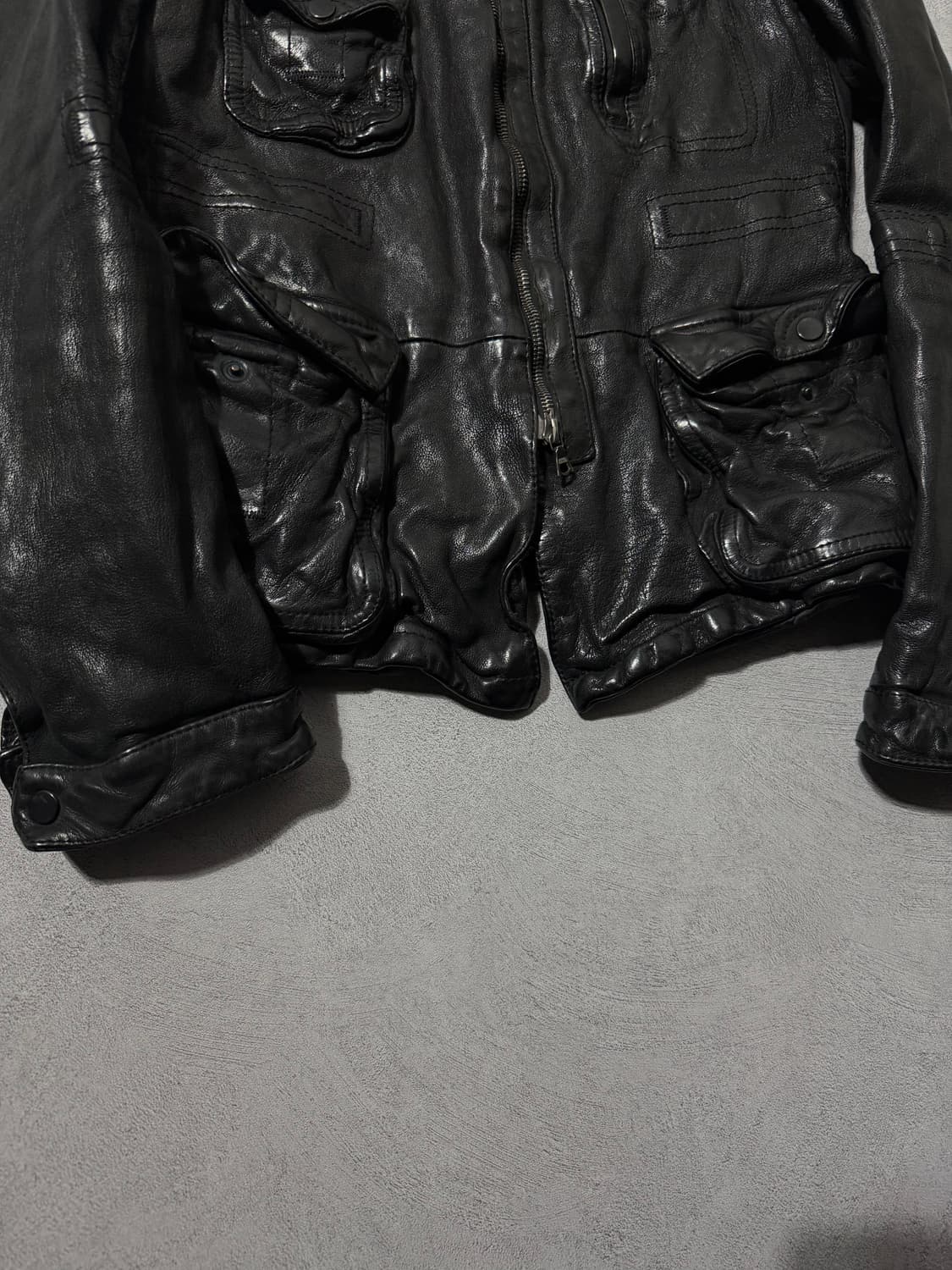 닐바렛 버팔로 멀티지퍼 레더자켓 상품이미지4