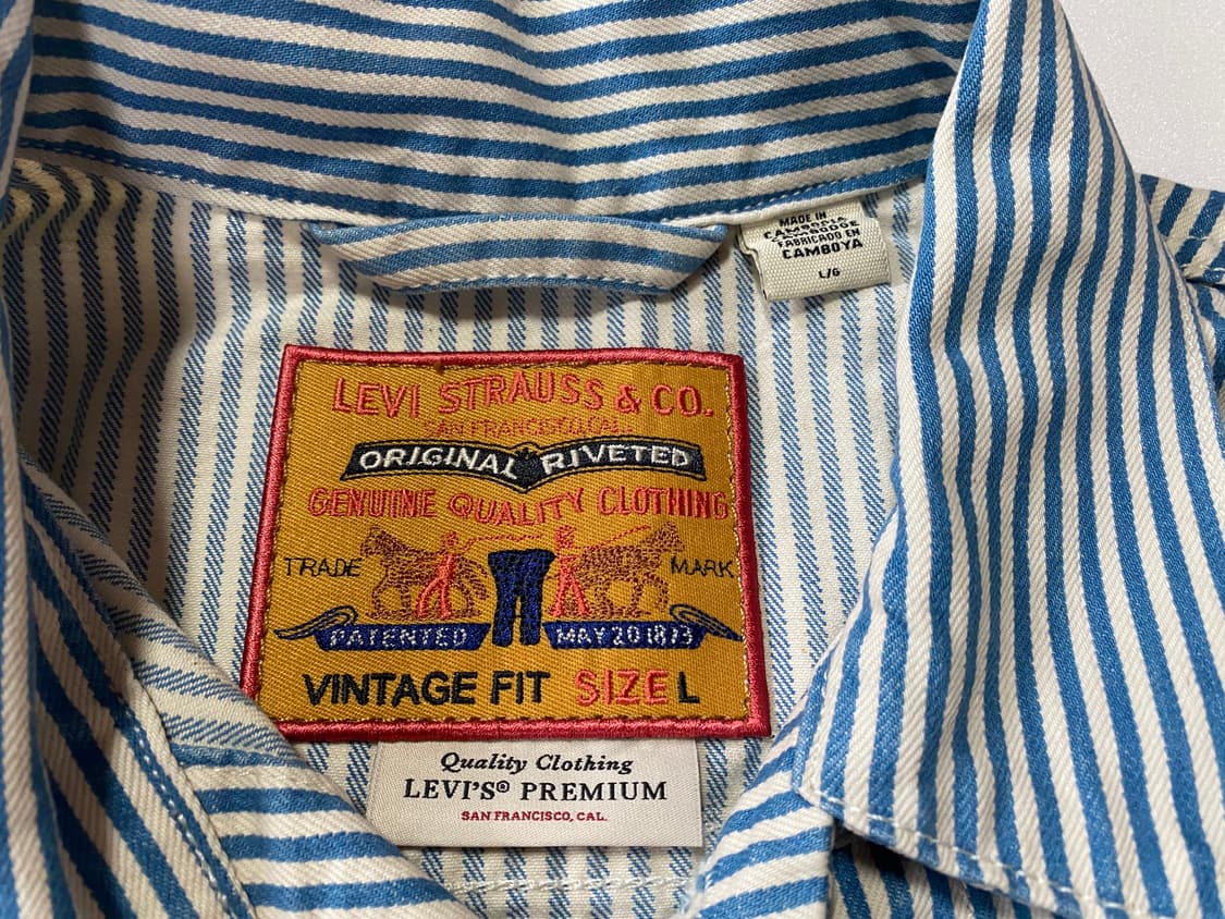 Levi's 프리미엄 스트라이프트러커 자켓 L 상품이미지2