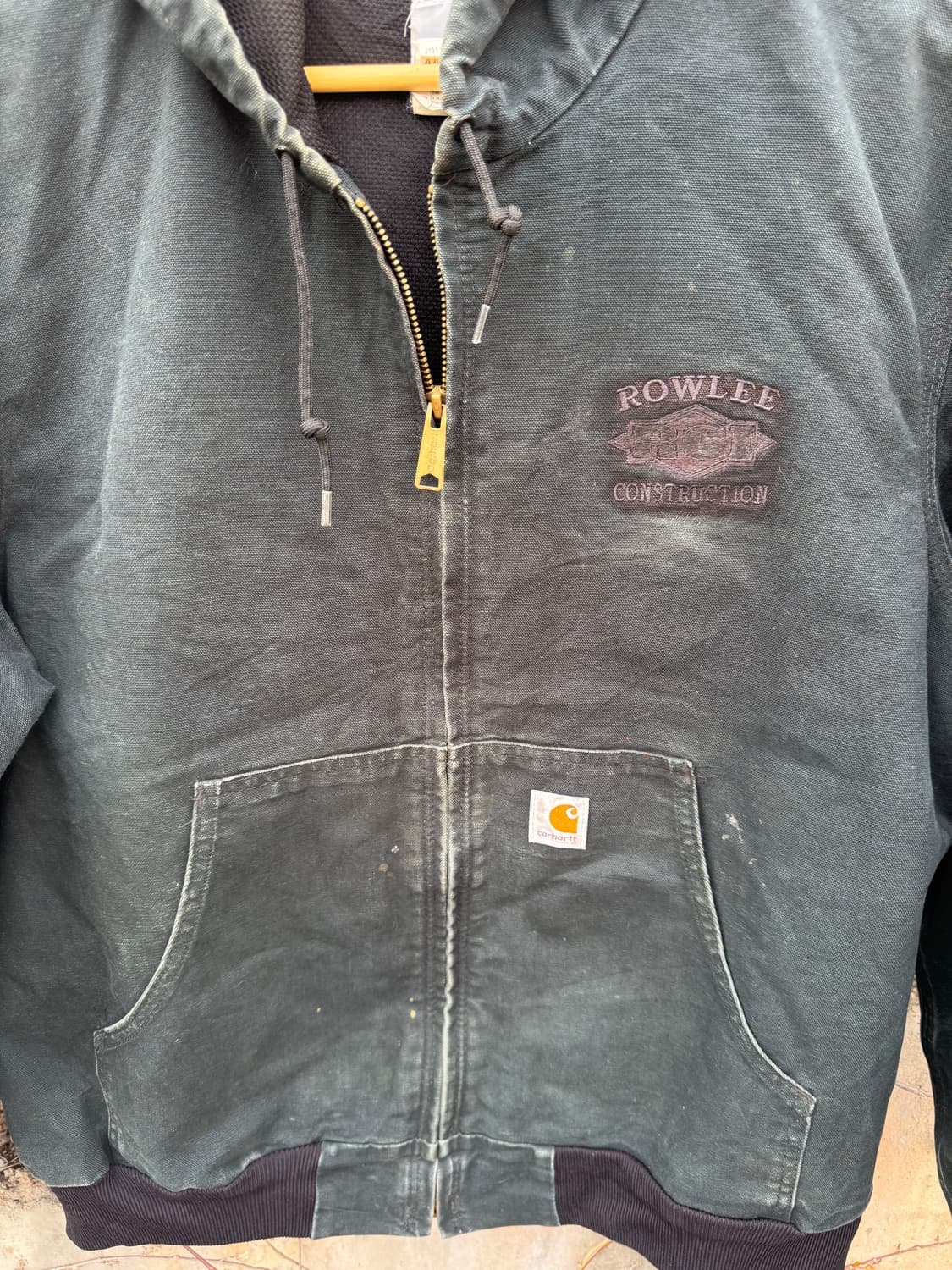 00s 칼하트 빈티지 j131 블랙 페이딩 덕 액티브 후드 워크 자켓 상품이미지5