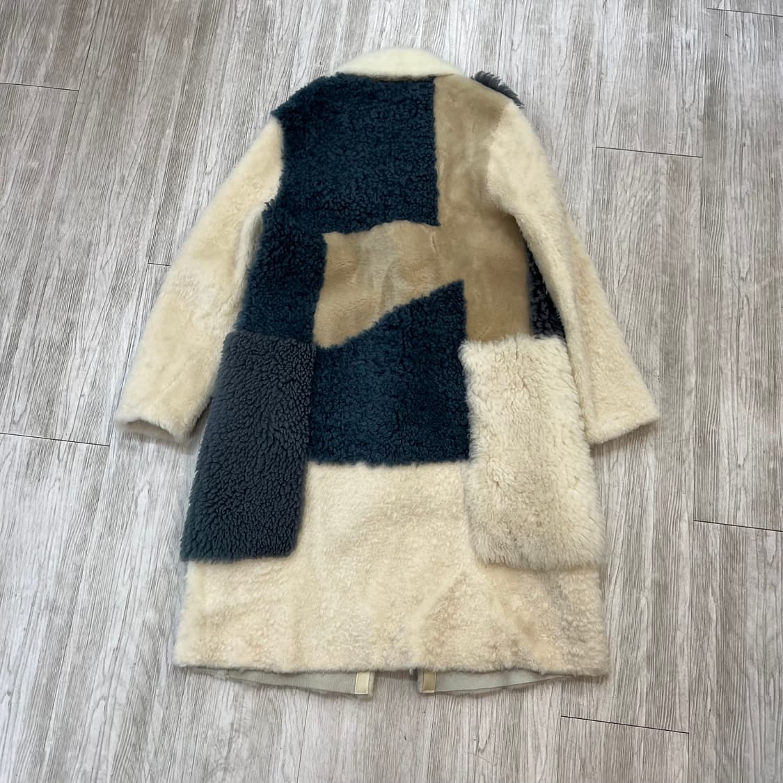 밍크 양털 양가죽 패치워크 롱 무스탕 코트  상품이미지2