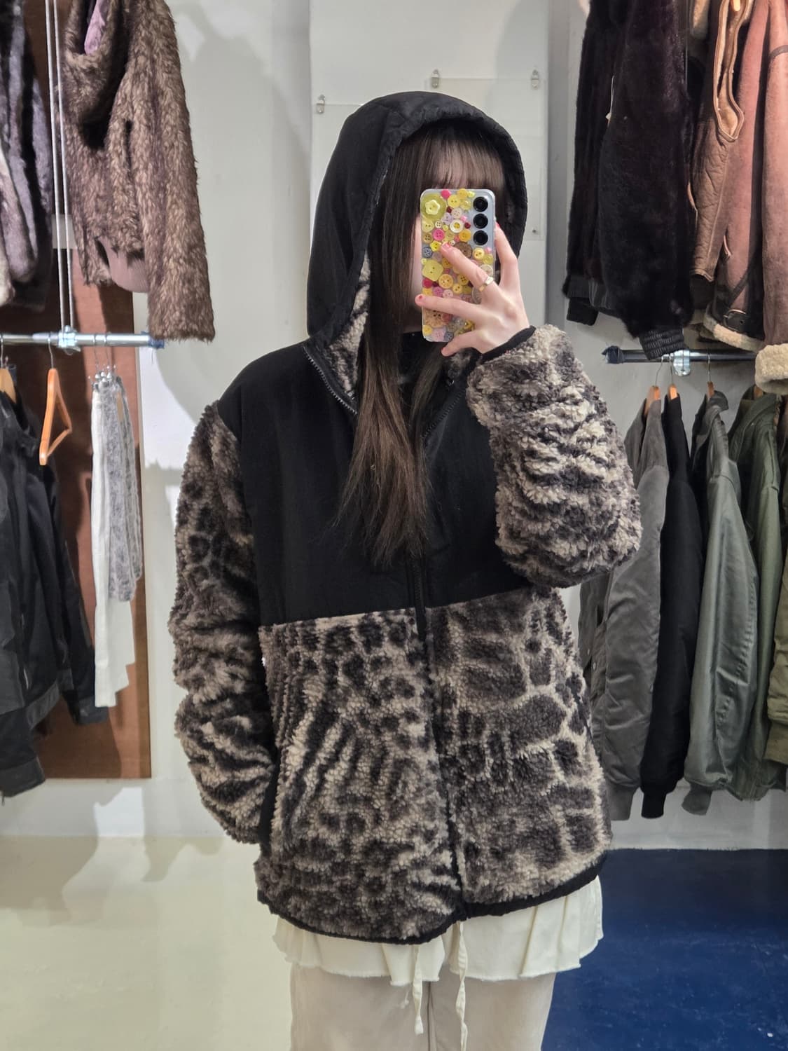 Japanese 레오파드 데날리 후드 후리스 상품이미지1