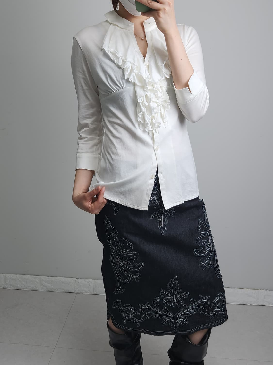 프릴•셔링 롱슬리브 상품이미지4