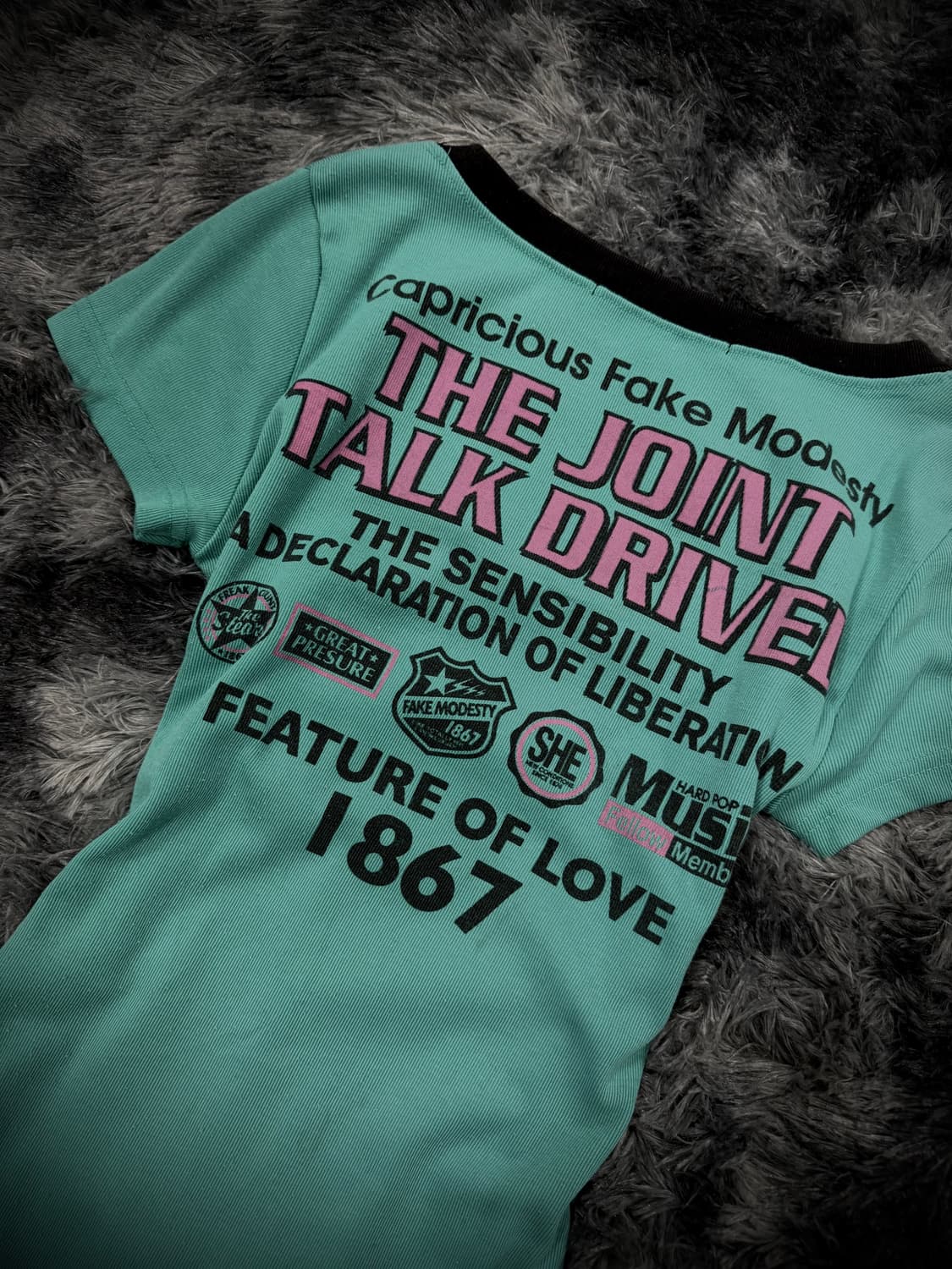 민트 레터링 반팔 링거 티셔츠 상품이미지4