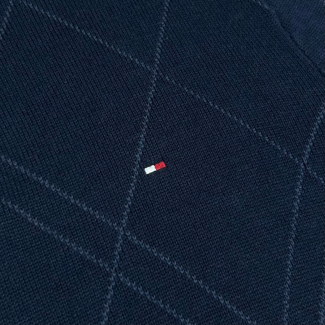 [L] Tommy 타미힐피거 네이비 클래식 반집업 코튼 니트 상품이미지5