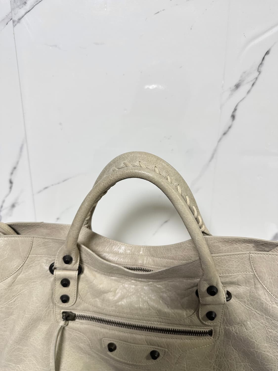 [A+ 정품] 발렌시아가 시티 모터백 미디움 아이보리 상품이미지3