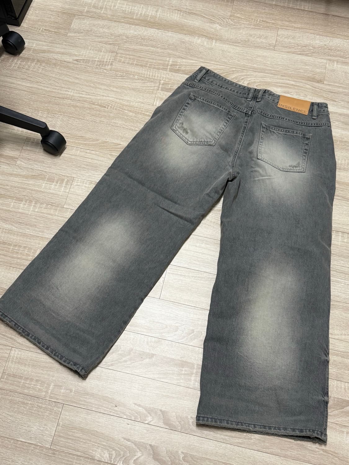 인사일런스우먼 디스트레스드 와이드 데님 차콜 s 상품이미지6