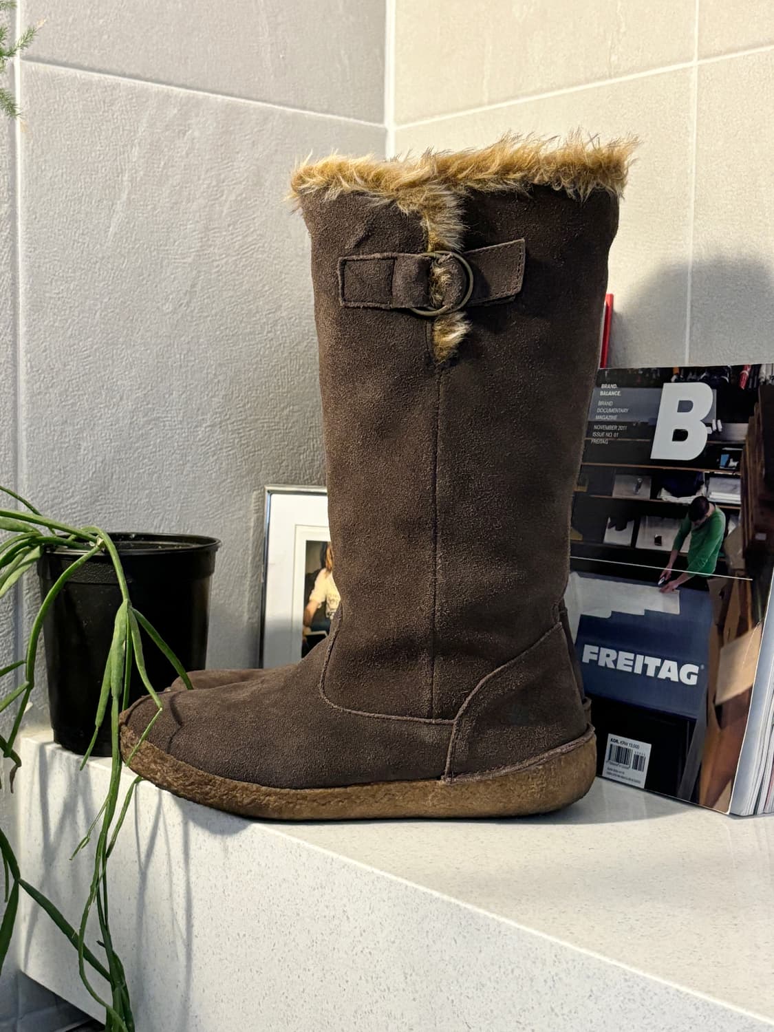 컬럼비아 스웨이드 퍼부츠 상품이미지1