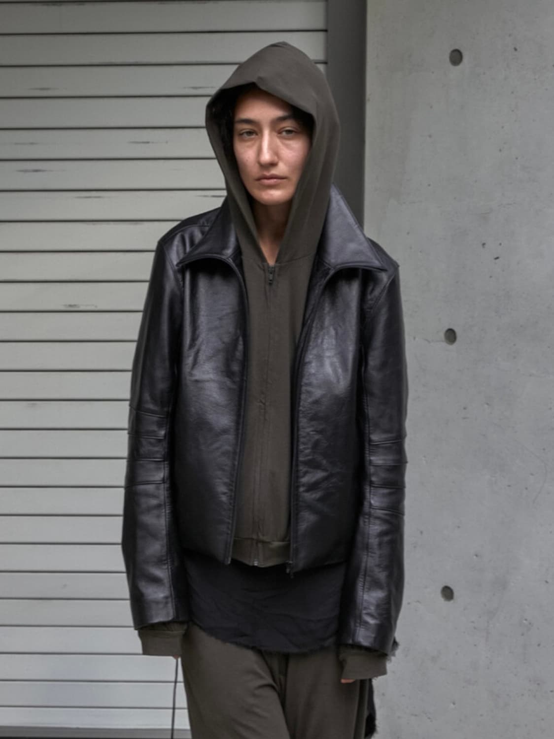 머듈 레더 자켓 3 appendix leather jacket black 상품이미지1