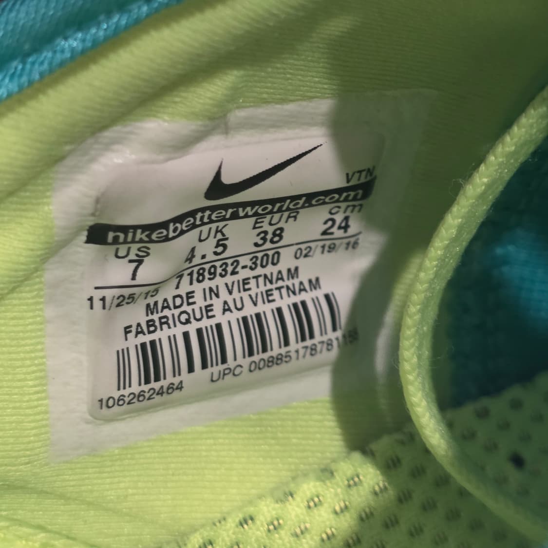 7q-20:나이키 프리 TR7 터쿼이즈 여성 트레이닝화 (240mm) 상품이미지10